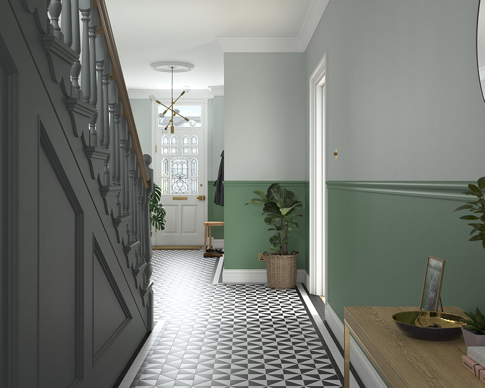 Dulux Heritage DH Grass Green Paint in Hallway