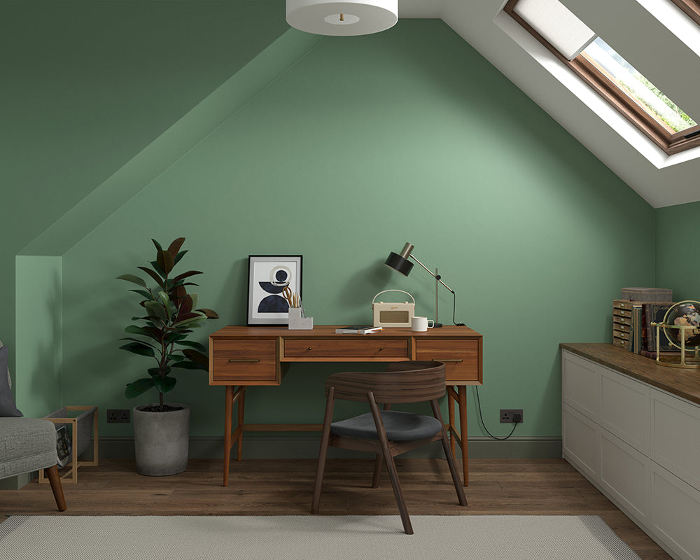 Dulux Heritage DH Grass Green Paint in Home Office
