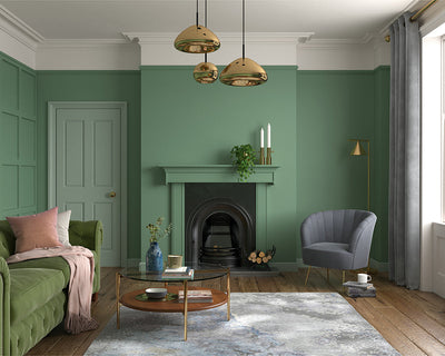Dulux Heritage DH Grass Green Paint in Living Room