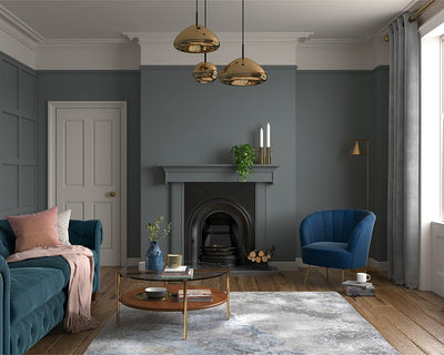 Dulux Heritage Forest Grey Paint in Living Room