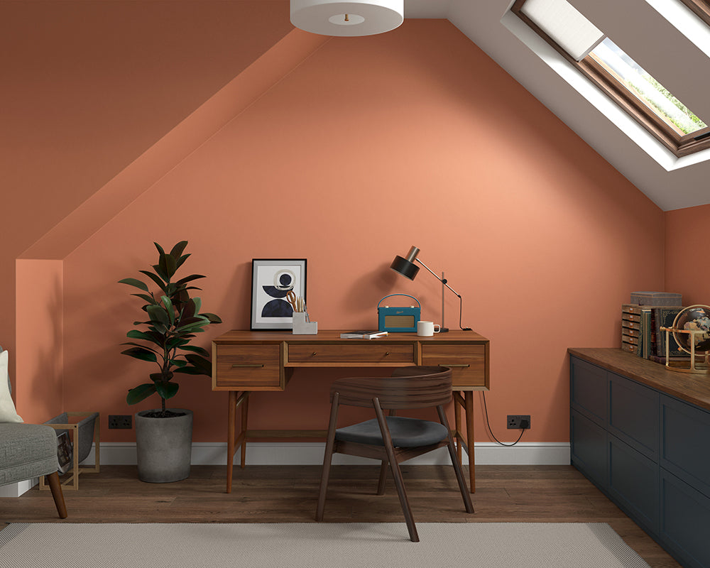 Dulux Heritage Inca Orange Paint in Home Office