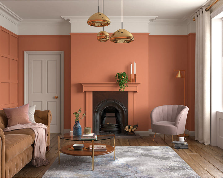 Dulux Heritage Inca Orange Paint in Living Room