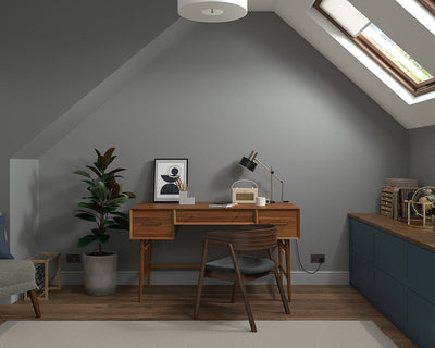 Dulux Heritage Lead Grey Paint in Home Office