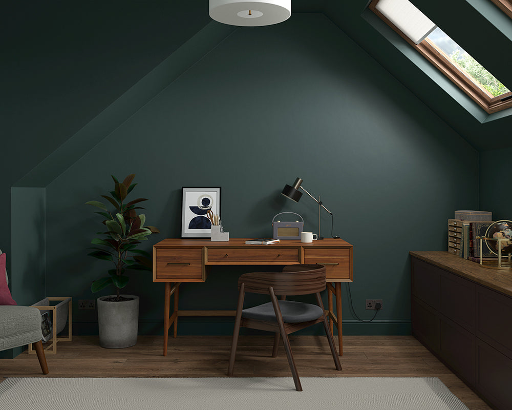Dulux Heritage Mallard Green Paint in Home Office