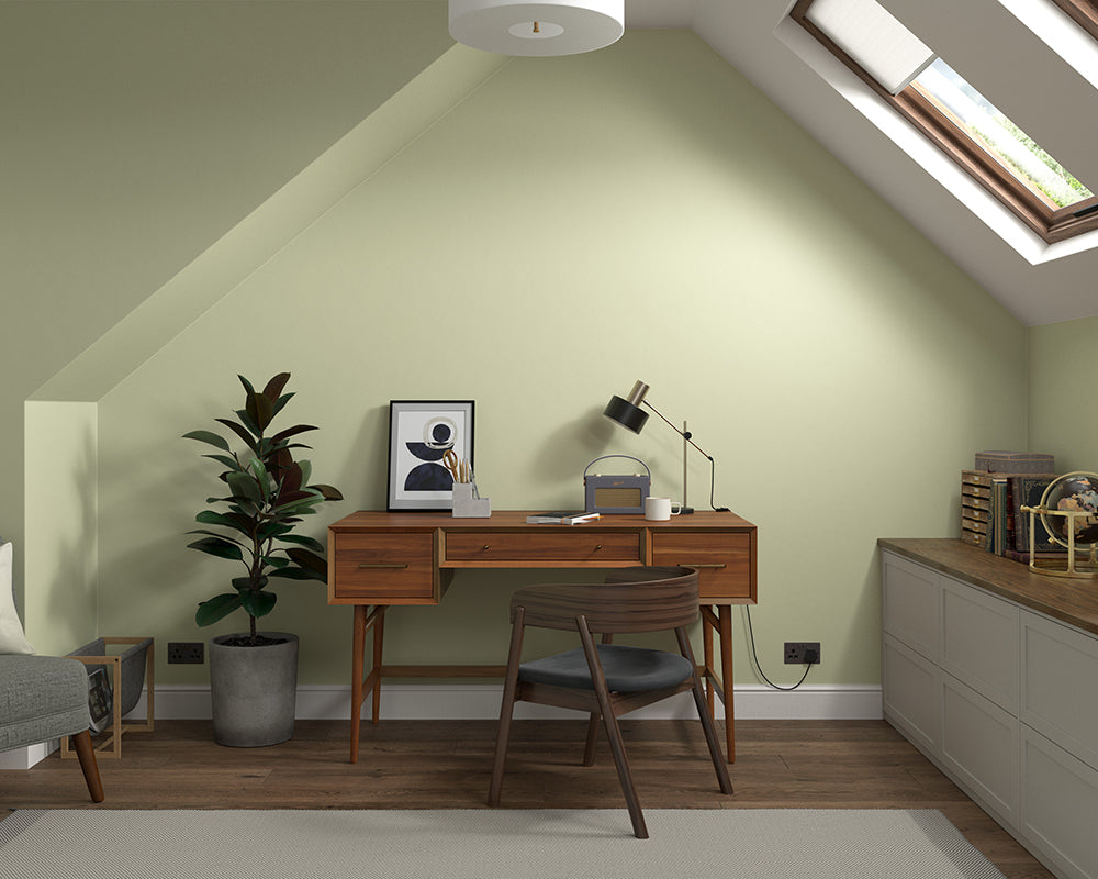 Dulux Heritage Pale Olivine Paint in Home Office