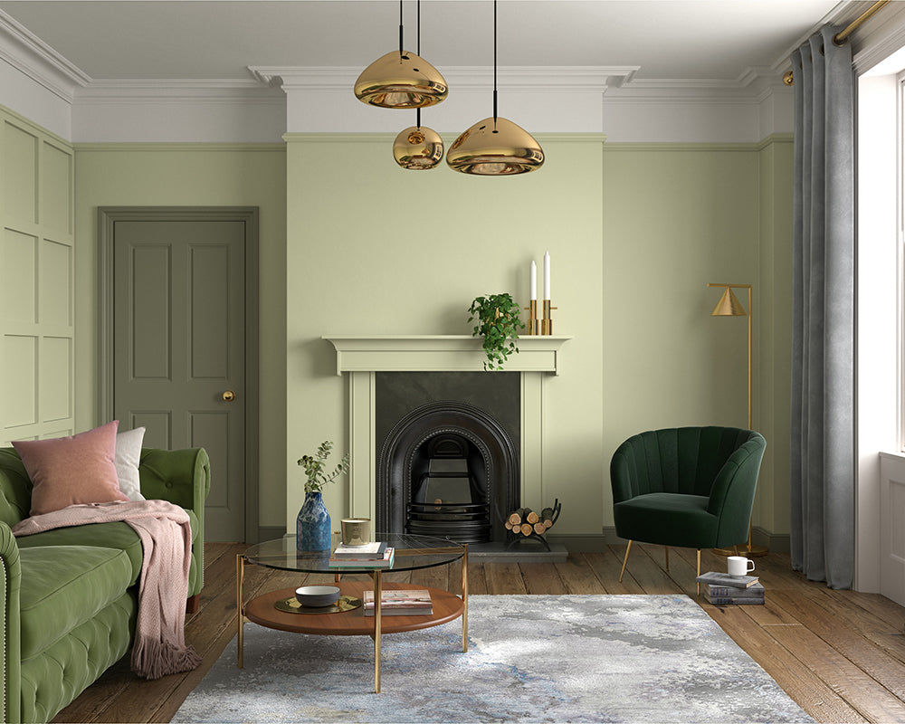 Dulux Heritage Pale Olivine Paint in Living Room
