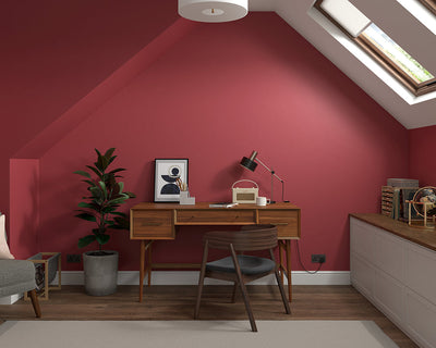 Dulux Heritage Pugin Red Paint in Home Office