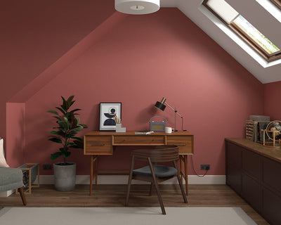 Dulux Heritage Red Ochre Paint in Home Office