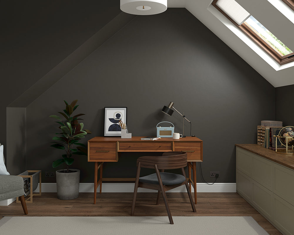 Dulux Heritage Tudor Brown Paint in Home Office