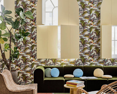 Cole & Son Hoopoe Leaves Wallpaper Room Set