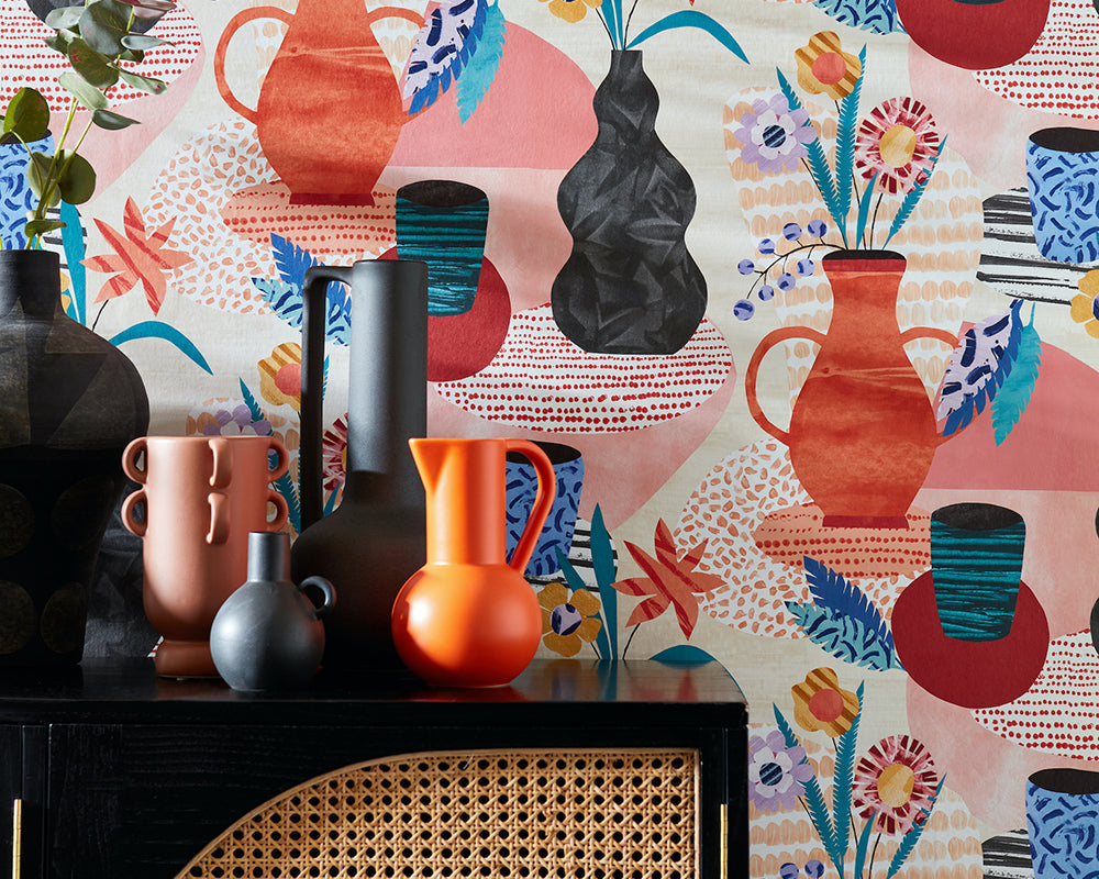 OHPOPSI Pablo Wallpaper up close on a feature wall