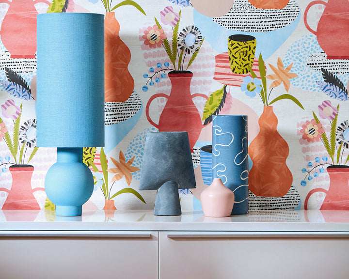 OHPOPSI Pablo Wallpaper on a lounge walls