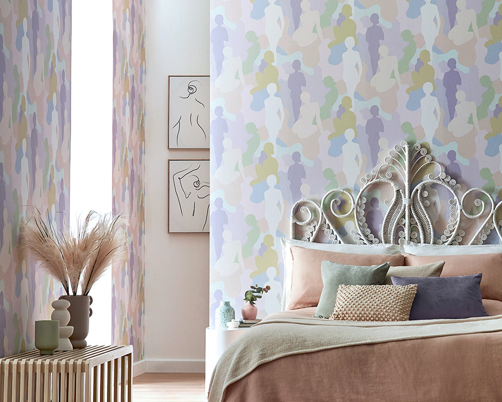 OHPOPSI Silhouette Wallpaper in a bedroom