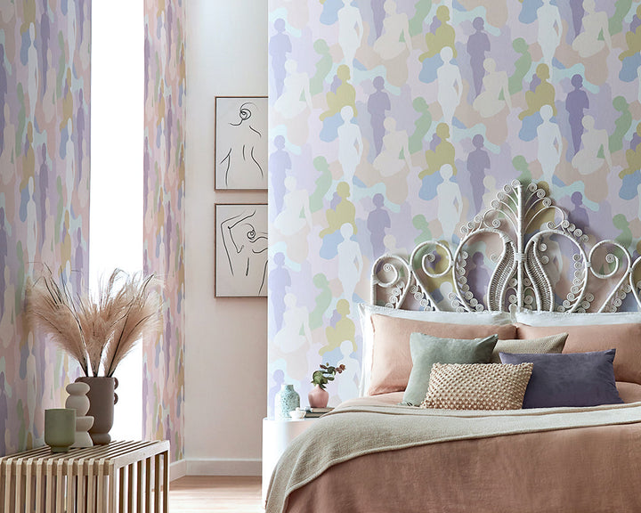 OHPOPSI Silhouette Wallpaper in a bedroom