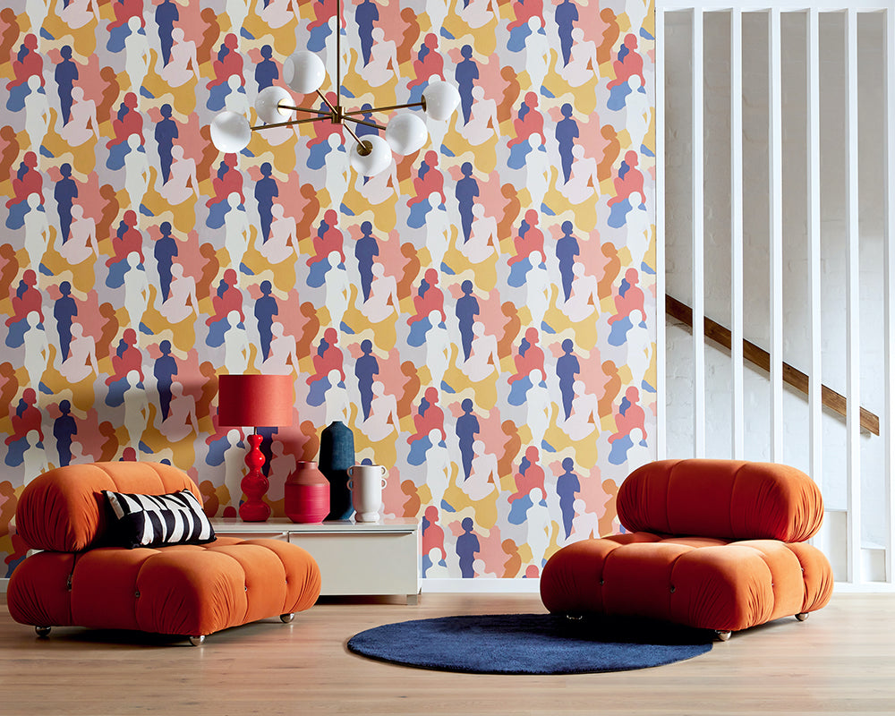 OHPOPSI Silhouette Wallpaper in a lounge