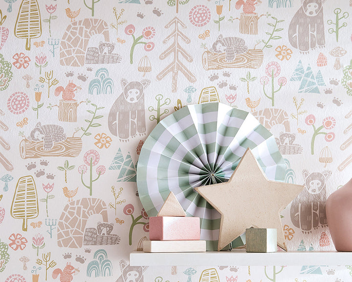 OHPOPSI Honeywood Bears Wallpaper Detail