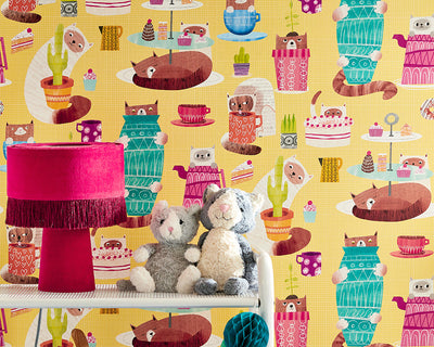 OHPOPSI Kitten Kaboodle Wallpaper on a wall
