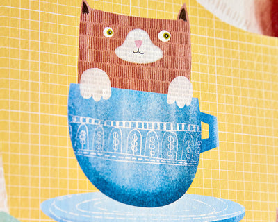 OHPOPSI Kitten Kaboodle Wallpaper kitten in a tea cup