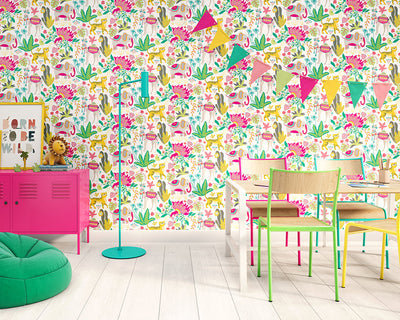 OHPOPSI Samba Safari Wallpaper in a playroom