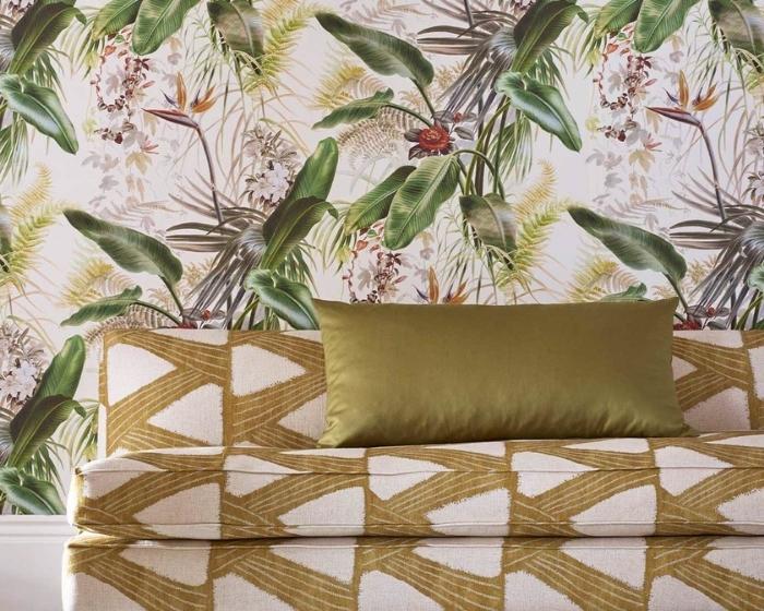 Zoffany Paradise Row Wallpaper Evergreen on Wall