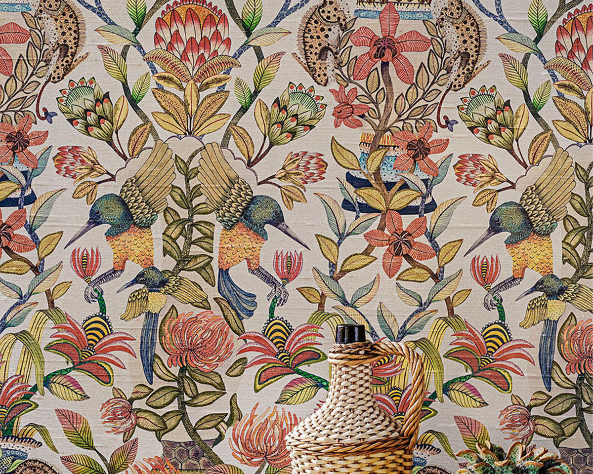 Cole & Son Protea Garden Silk Wallpaper Roomset