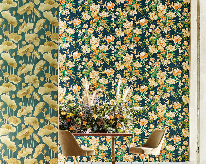 Sanderson Emperor Peony Wallpaper detail