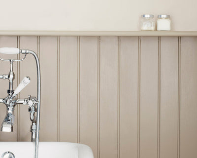 Sanderson Birch White Paint in bathroom with Chateau Grey