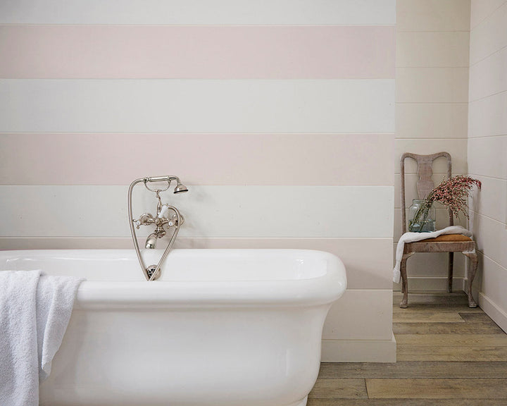 Sanderson Coquette Lt Paint on bathroom walls