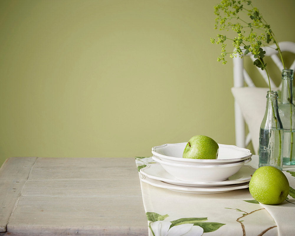Sanderson Green Almond Paint on kitchen walls