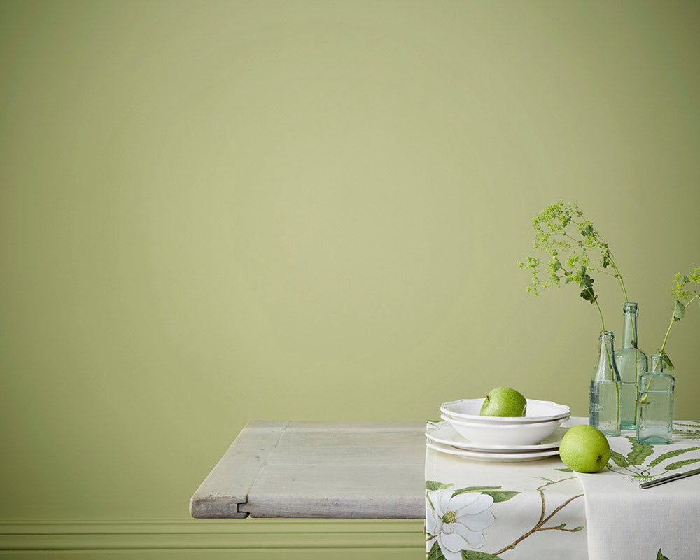 Sanderson Green Almond Paint close up of walls