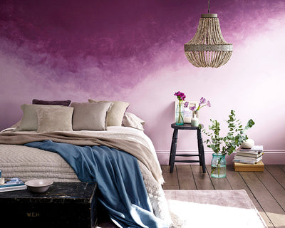 Sanderson Meadow Violet Paint on bedroom walls