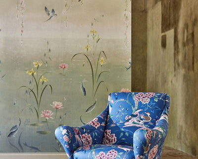 Sanderson Water Garden Wallpaper in Living Room