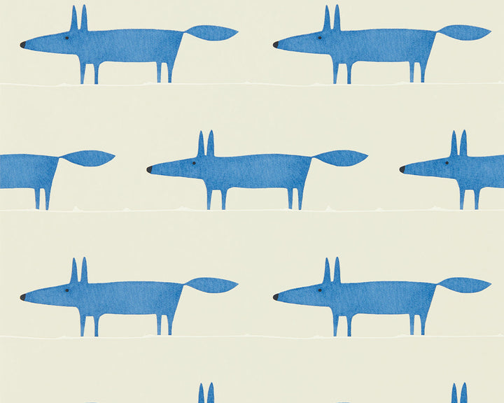 Scion Midi Fox Pebble Denim Wallpaper 112817